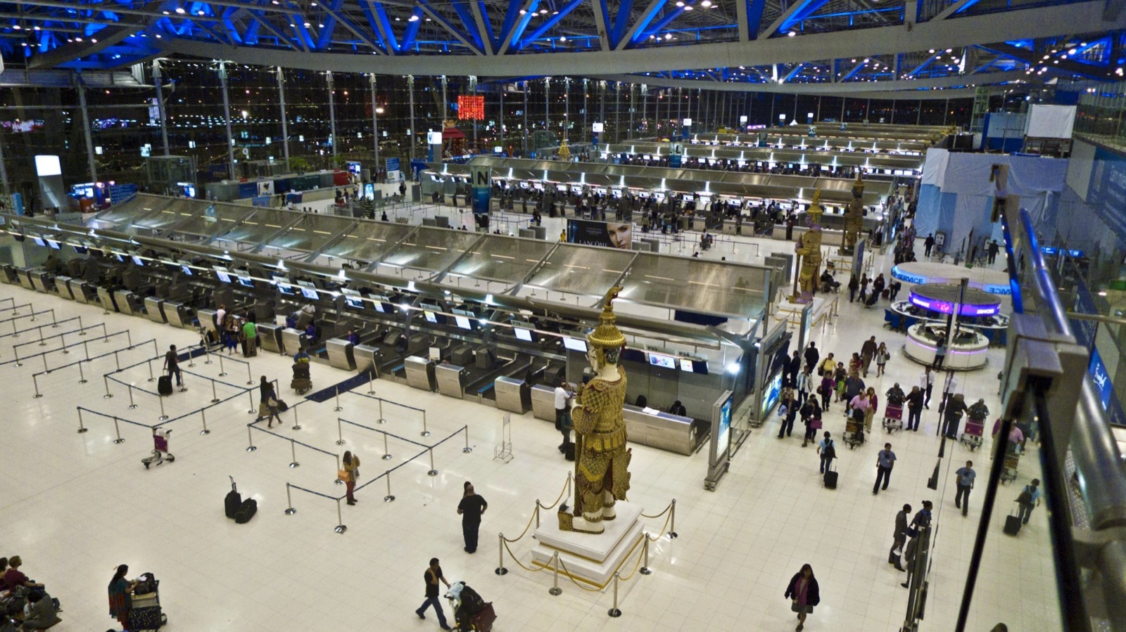 Check-in hall at Suvarnabhumi Airport, Bangkok.